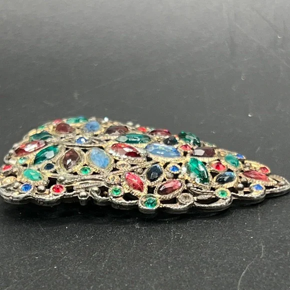 Antique Rhinestone Dress Clip - Picture 6 of 6